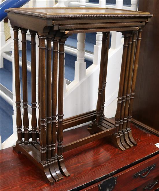 A set of early 19th century style four mahogany quartetto tables, W.62cm